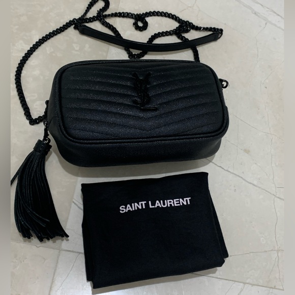 Saint Laurent Mini Lou Pebbled Leather Camera Bag - Picture 9 of 15